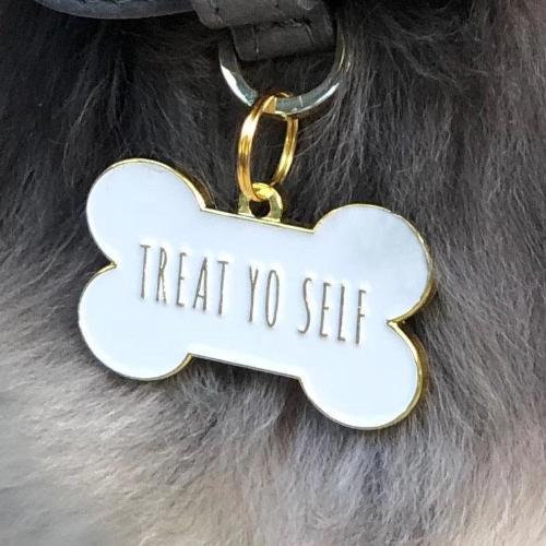 Treat Yo Self Collar Charm White - Sir Dogwood