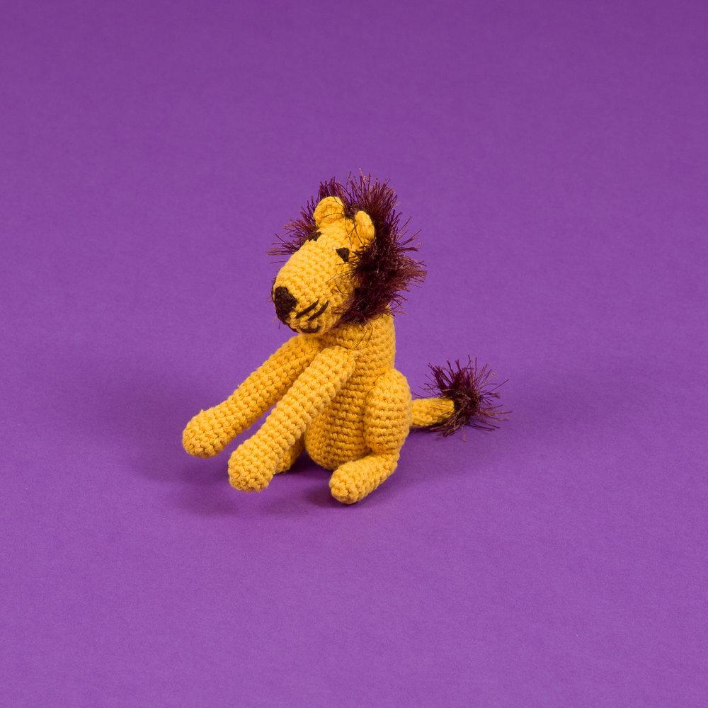 Hand Crochet Lion - Sir Dogwood