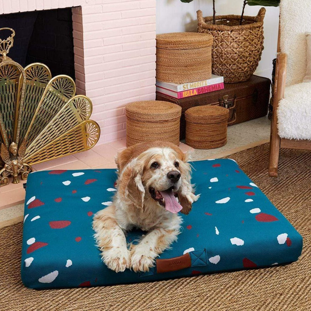 Teal Terrazzo Mid-Century Modern Dog Bed or Bed Cover - Sir Dogwood