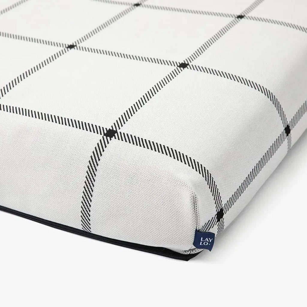 White Plaid Dog Bed or Bed Cover - Sir Dogwood