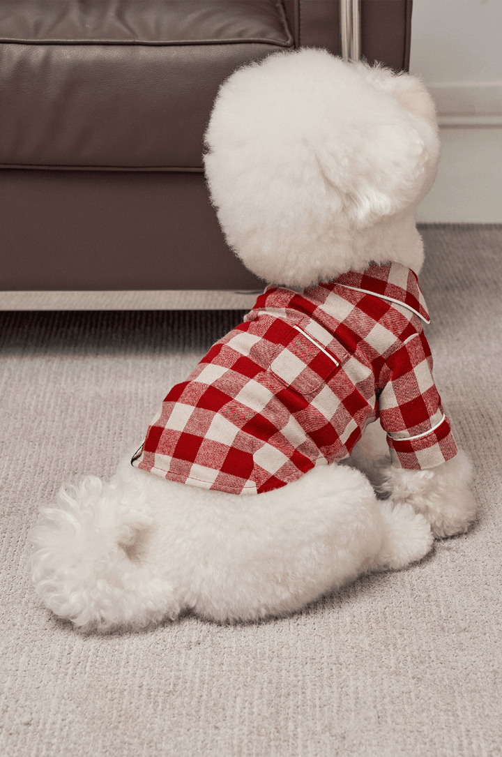 Check Cotton Pajamas Red - Sir Dogwood