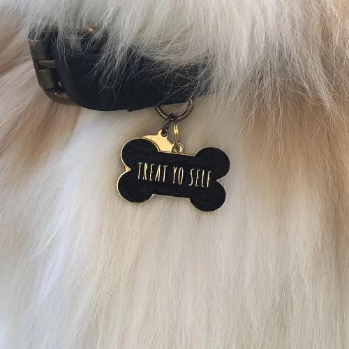 Treat Yo Self Collar Charm Black - Sir Dogwood