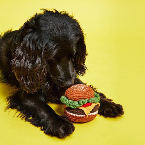 Hand Knit Hamburger Toy - Sir Dogwood