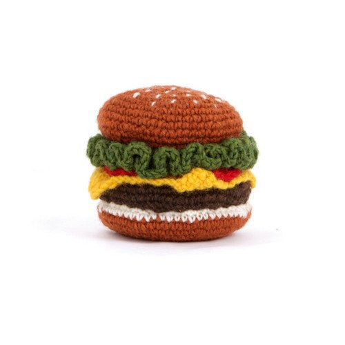 Hand Knit Hamburger Toy - Sir Dogwood
