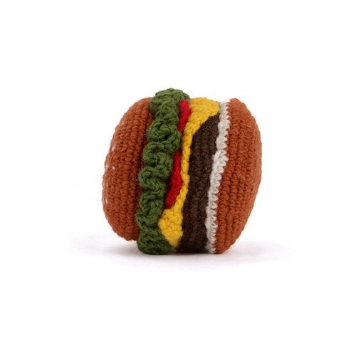 Hand Knit Hamburger Toy - Sir Dogwood