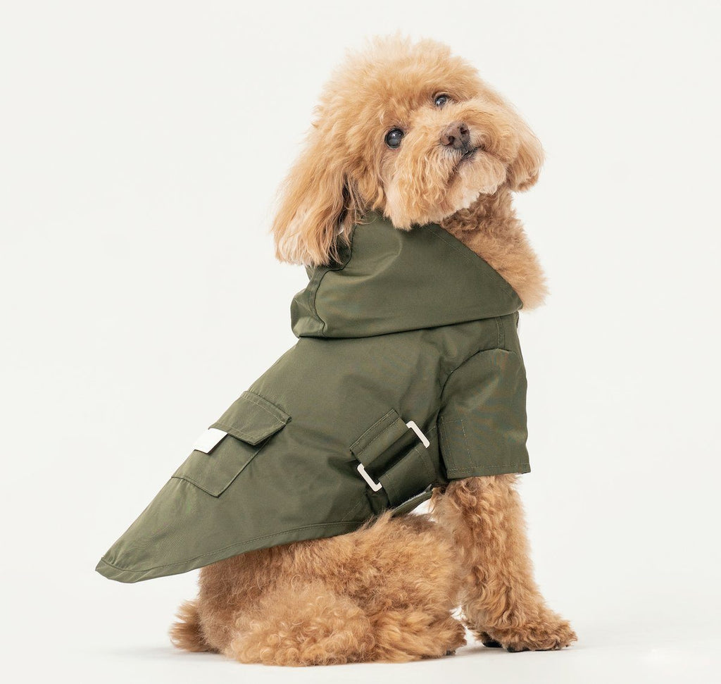 Hooded Raincoat Green - Sir Dogwood